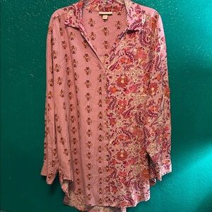 KNOX ROSE  Pink Button-Up Shirt